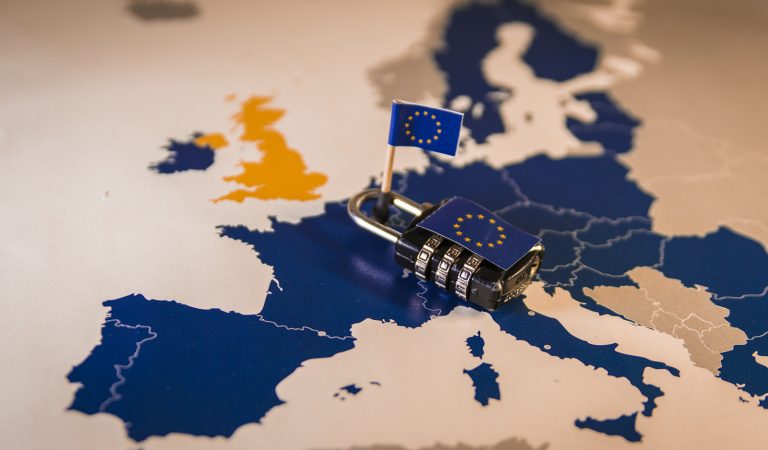 Padlock Over Eu Map General Data Protection Regulation or GDPR